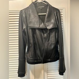 Faux leather moto jacket